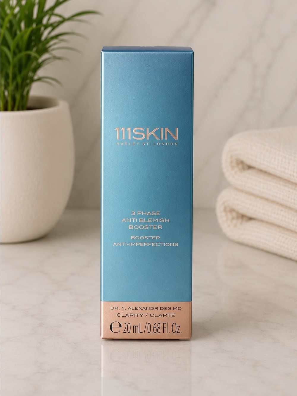 111SKIN 3 Phase Anti Blemish Booster - Blue & Rose Gold Accents